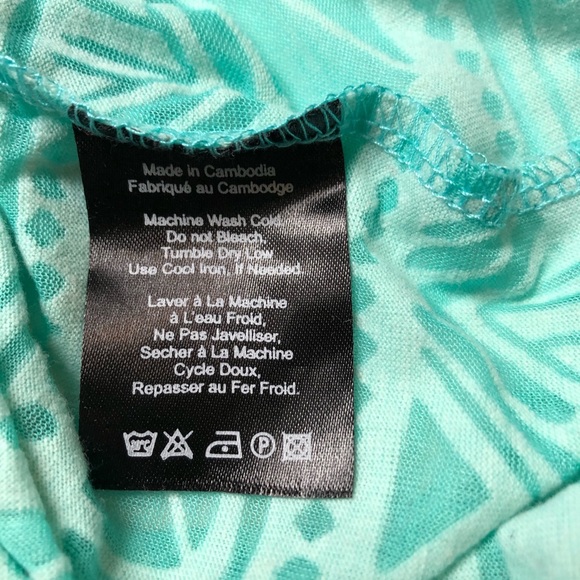 Aritzia Talula | Aztec Print Semi-Sheer Tee Teal - Picture 5 of 5